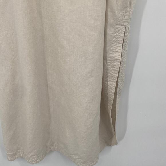 DL1961 Lexia Linen Midi Dress Tie Belted Sleeveless Button Down Cream Womens XS - Picture 7 of 11